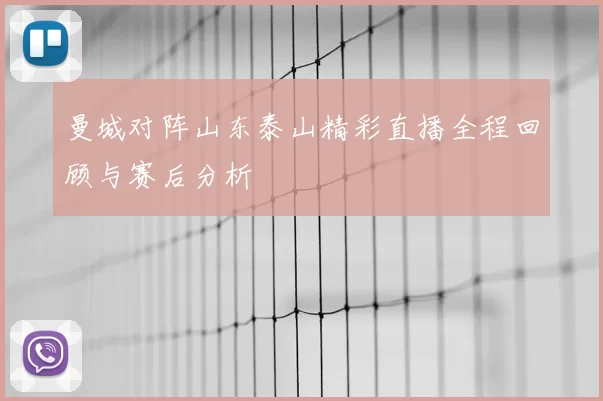 曼城对阵山东泰山精彩直播全程回顾与赛后分析